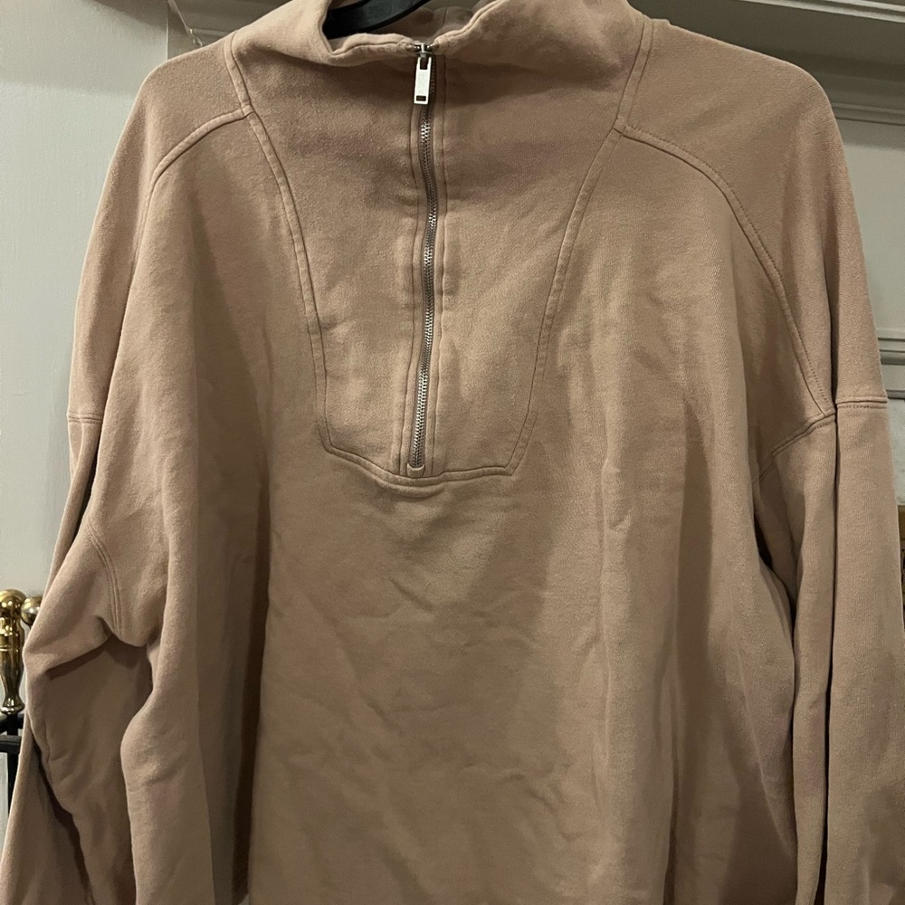 Old Navy Taupe Half-Zip Pullover Jacket
